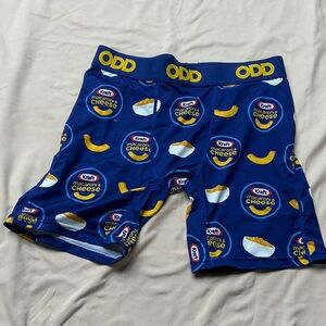 Blue Boxer Briefs with Kraft Macaroni & Cheese Print